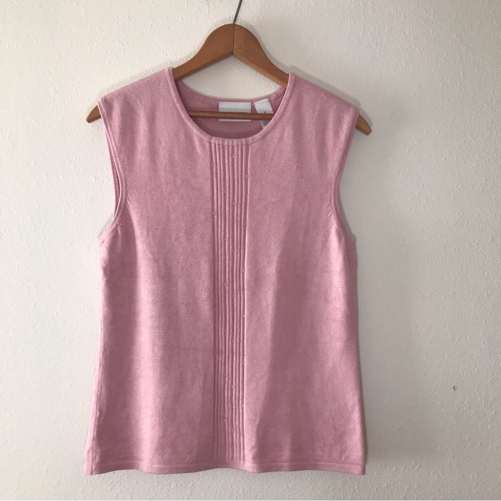 Liz Claiborne Sleeveless Tank Top Knit Beaded Women's Size Medium Like New